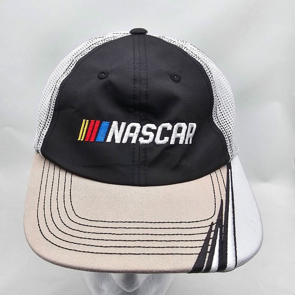NASCAR Trucker Cap Adjustable Snapback Embroidered Logo Hat Mesh Back Racing